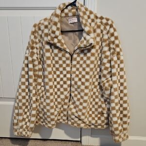Checkered Fuzzy Jacket - Never Worn